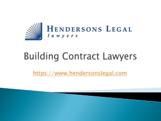 Building Contract Lawyers