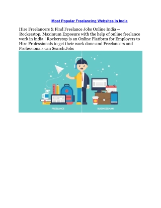 Most Popular Freelancing Websites In India