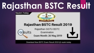 Rajasthan BSTC Result 2019 | Get BSTC Exam Result Releasing Soon