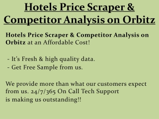 Hotels Price Scraper & Competitor Analysis on Orbitz