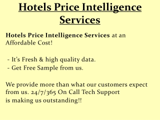 Hotels Price Intelligence Services