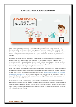 Franchisor’s Role in Franchise Success