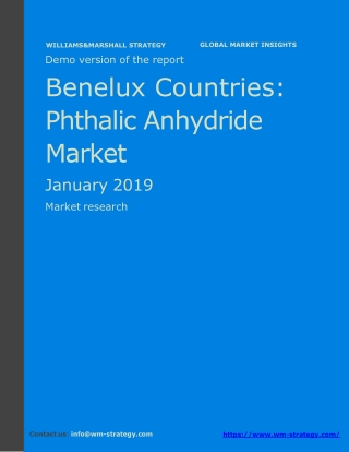 WMStrategy Demo Benelux Countries Phthalic Anhydride Market January 2019