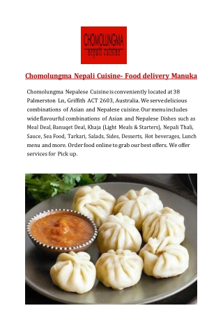 15% Off - Chomolungma Nepali Cuisine-Manuka - Order Food Online