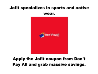 Special Jofit Coupon for Sportswear