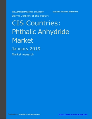 WMStrategy Demo CIS Countries Phthalic Anhydride Market January 2019