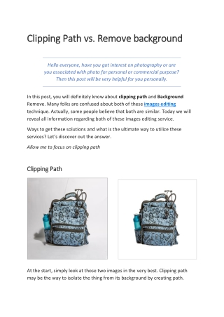 Clipping Path vs. Background Remove