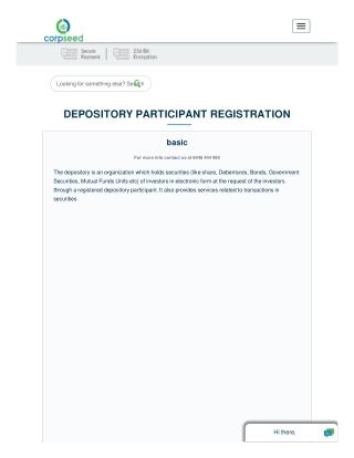 Functions of Depository Depository Participant Registration