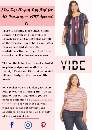 Plus Size Striped Tops Best for All Occasions – VIBE Apparel Co.