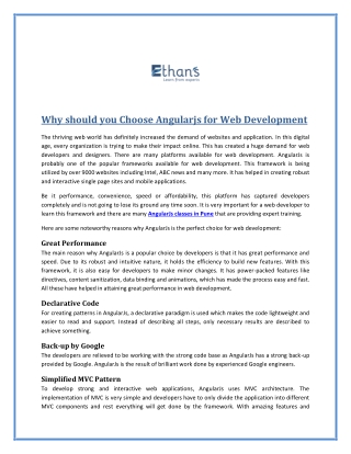 6 Reason to Choose AngularJS for Web Development