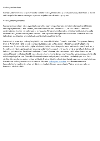 Vedonlyöntibonukset