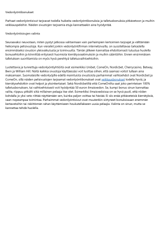 Vedonlyöntibonukset