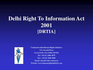 Delhi Right To Information Act 2001 [DRTIA]