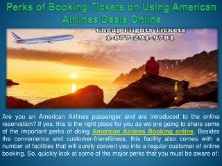 Perks of Booking Tickets on Using American Airlines Deals Online