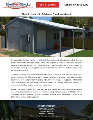 Shed Installers in Brisbane: Shedmartdirect