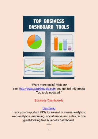 Top Business Dashboard Tools