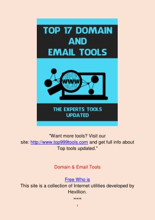 Top 17 Domain and Email Tools