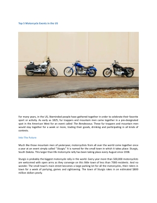 Top 5 Motorcycle Events in the US