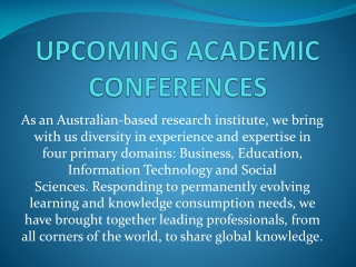 Upcoming Academic Conferences-Apiar.org.au