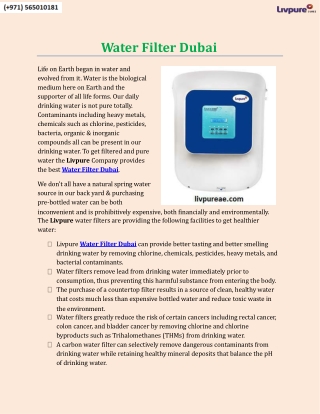 Water Filter Dubai