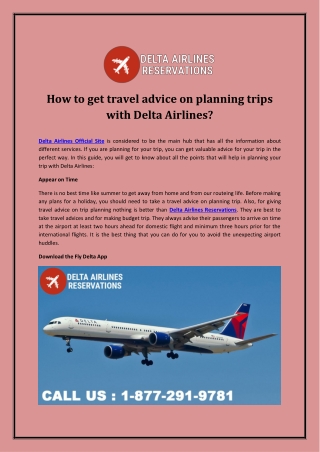 How to get travel advice on planning trips with Delta Airlines?
