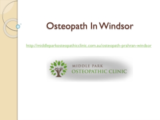 Osteopath In Windsor