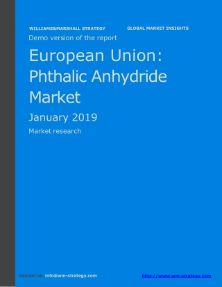 WMStrategy Demo European Union Phthalic Anhydride Market January 2019