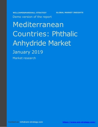 WMStrategy Demo Mediterranean Countries Phthalic Anhydride Market January 2019