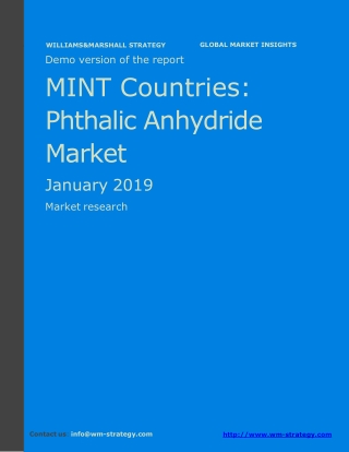 WMStrategy Demo MINT Countries Phthalic Anhydride Market January 2019