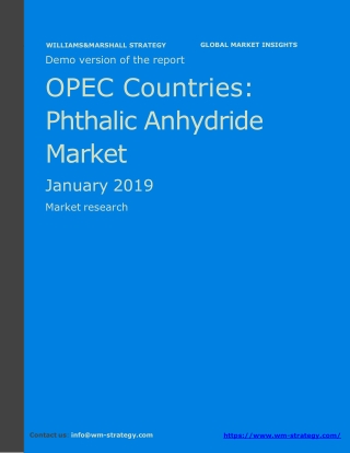 WMStrategy Demo OPEC Countries Phthalic Anhydride Market January 2019