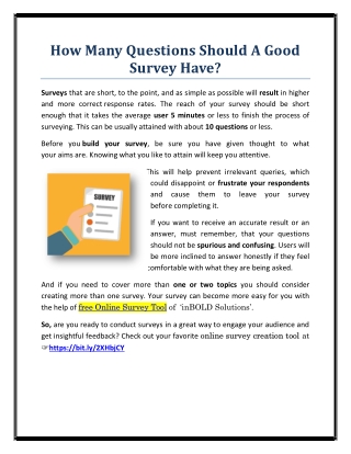 How Many Questions Should A Good Survey Have ?