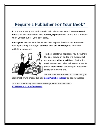 Require a Publisher For Your Book