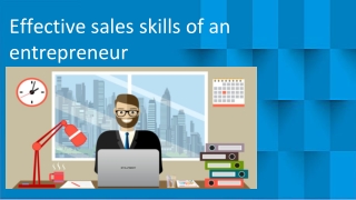 Effective sales skills of an entrepreneur