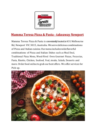 25% Off -Mamma Teresa Pizza and Pasta-Newport - Order Food Online