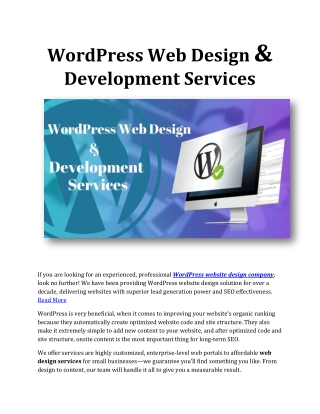 WordPress Web Design & Development Services