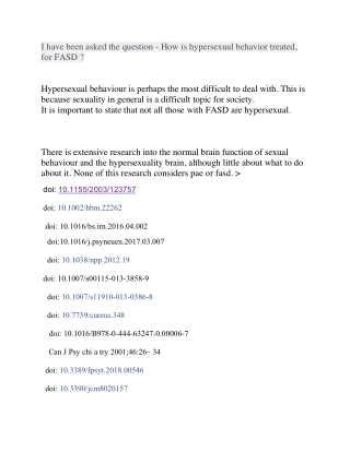 How is hypersexual behavior treated, for FASD ?