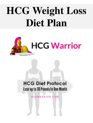 HCG Weight Loss Diet Plan