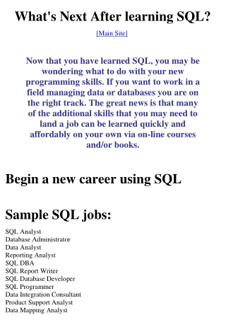 Structured Query Language (SQL)