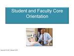 Student and Faculty Core Orientation