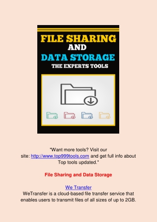 File Sharing and Data Storage