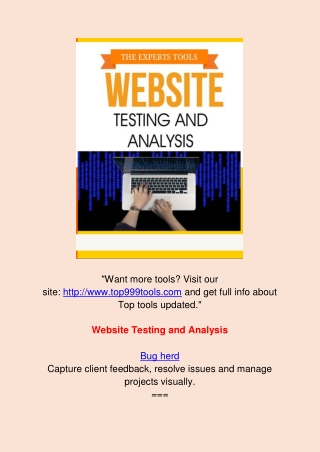 Website Testing and Analysis