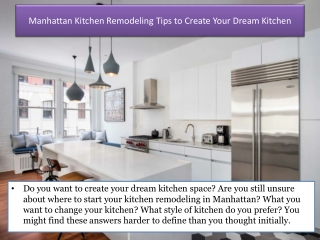 Manhattan Kitchen Remodeling Tips to Create Your Dream Kitchen