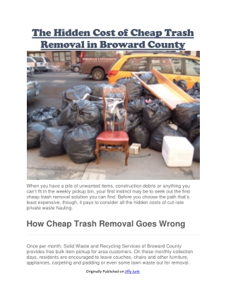 The Hidden Cost of Cheap Trash Removal in Broward County