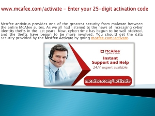 McAfee.com/Activate - Enter your 25-digit activation Keycode - McAfee Activate