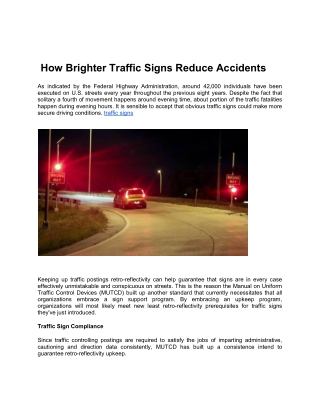 How Brighter Traffic Signs Reduce Accidents