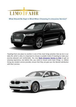 What Should Be Kept in Mind When Choosing A Limousine Service?