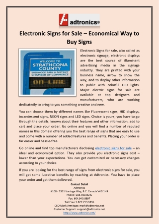 Electronic Signs for Sale – Economical Way to Buy Signs
