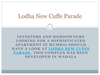 New Cuffe Parade - Buy 2 & 3 BHK Flats in Wadala Call 8130629360