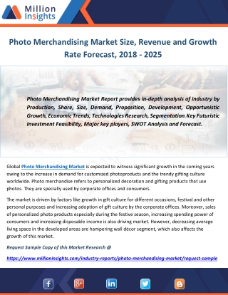 Photo Merchandising Market Size, Revenue and Growth Rate Forecast, 2018 - 2025