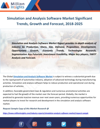 Simulation and Analysis Software Market Significant Trends, Growth and Forecast, 2018-2025